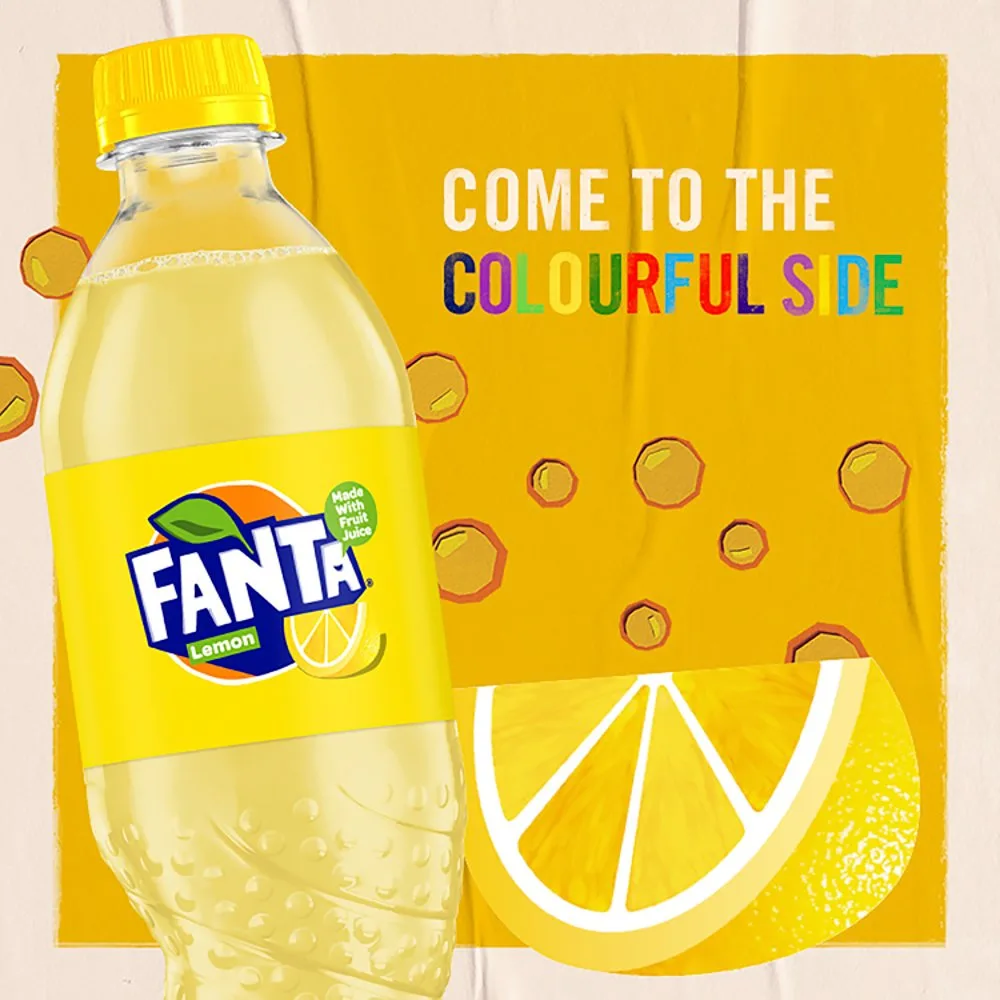 Fanta Lemon Soft Drink, 500ml Bottles (Pack of 12) | Sparkling Lemon Flavoured Soft Drink
