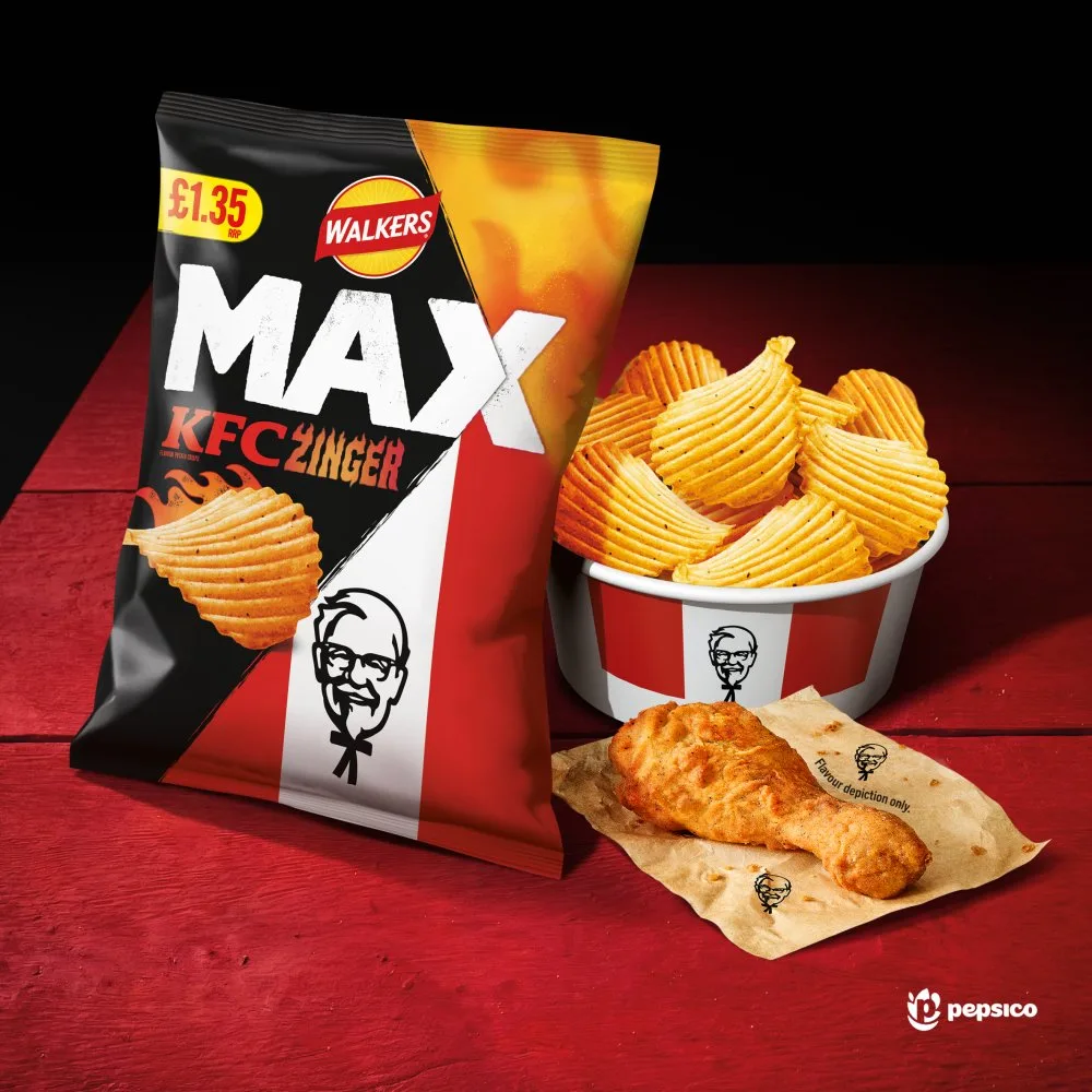 Walkers MAX KFC Zinger Chicken Crisps 70g PMP £1.35 RRP 70g × 15 × 1 – Walkers